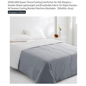 EASELAND Cooling Comforter Queen Cold Touch Fabric Gray for Night Sweats